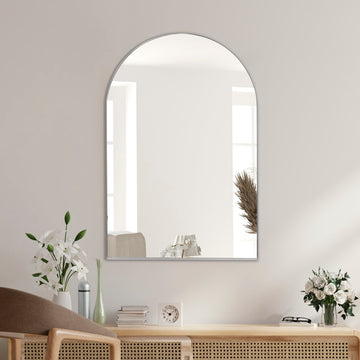Elodie 24 in. W x 36 in. H Medium Arched Metal Framed Wall Mounted Mirror - JONATHAN Y